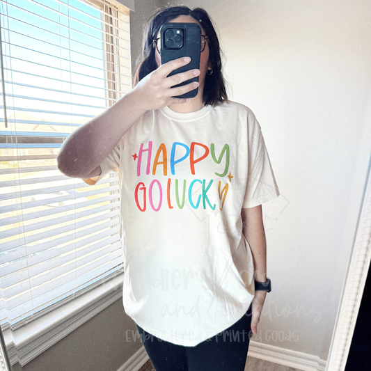 PRINTED HAPPY GO LUCKY