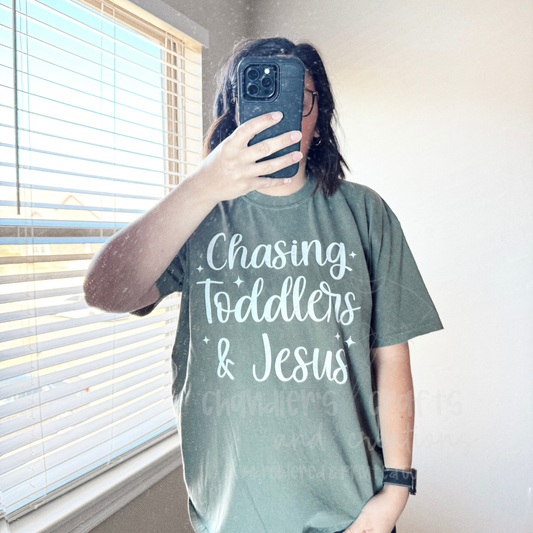 PRINTED CHASING TODDLERS AND JESUS