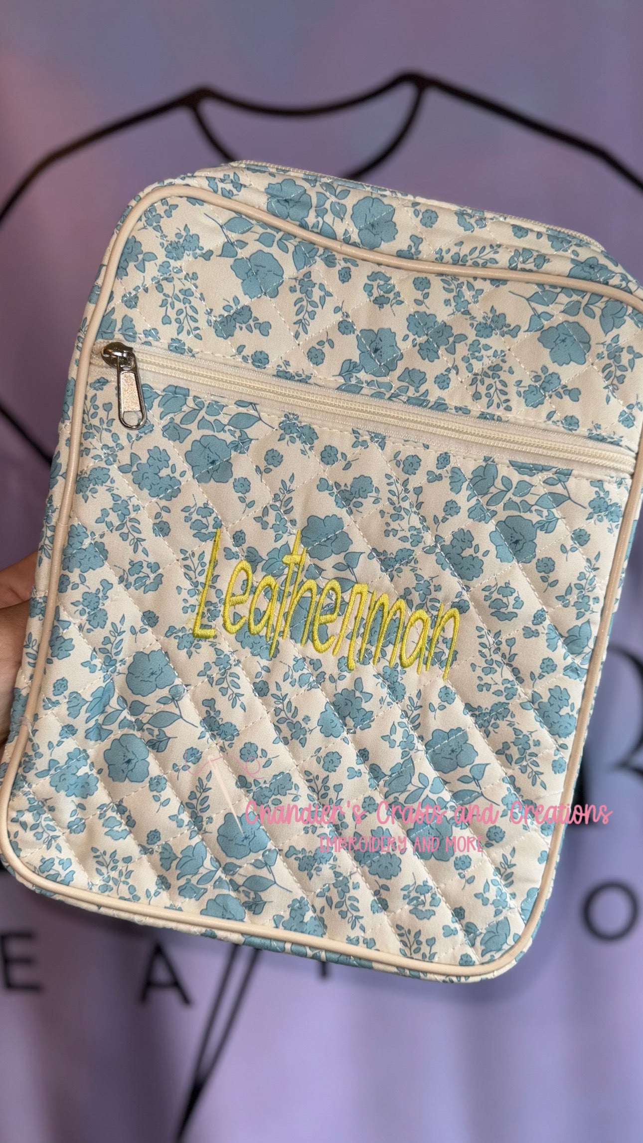 QUILTED EMBROIDERED BIBLE COVER