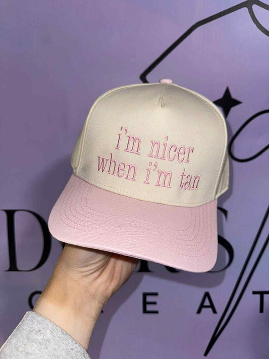 I'M NICER WHEN I'M TAN TRUCKER HAT
